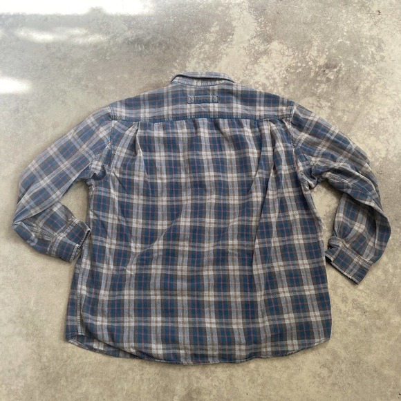 Duluth Trading Shirt Mens Sz xl blue‎ Gray Plaid Long Sleeve Collared Flannel - Picture 8 of 11